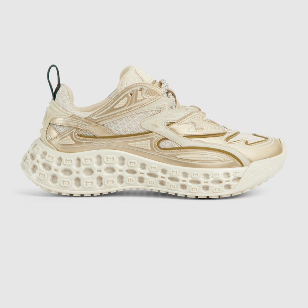 Gucci Metallic Gold Women's Athletic Shoes,comes with box and certificates.